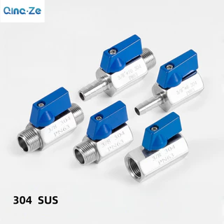 304 บอลวาล์วมินิสแตนเลส พีเอ็น63 1/8 1/4 3/8 1/2 3/4 วาล์วสวิตช์ด้วยตนเอง DN6 8 10 15 20 25