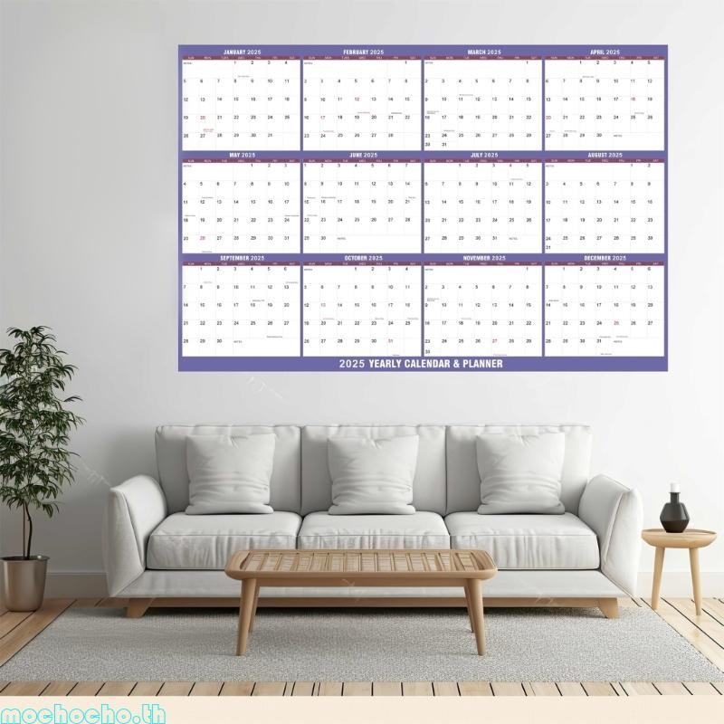 Mochocho 2025 Yearly Calendar Wall Planner จาก Jan to Dec Family Home Planner Calender