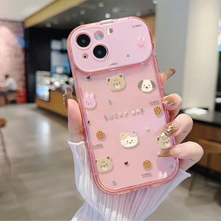 จัดส่งในพื้นที่ เคสกระจกแต่งหน้า สีชมพู โรแมนติก น่ารัก For IPhone16 15 14 13 11 6 7 8 plus Pro Promax X XR XSMAX HZJ133