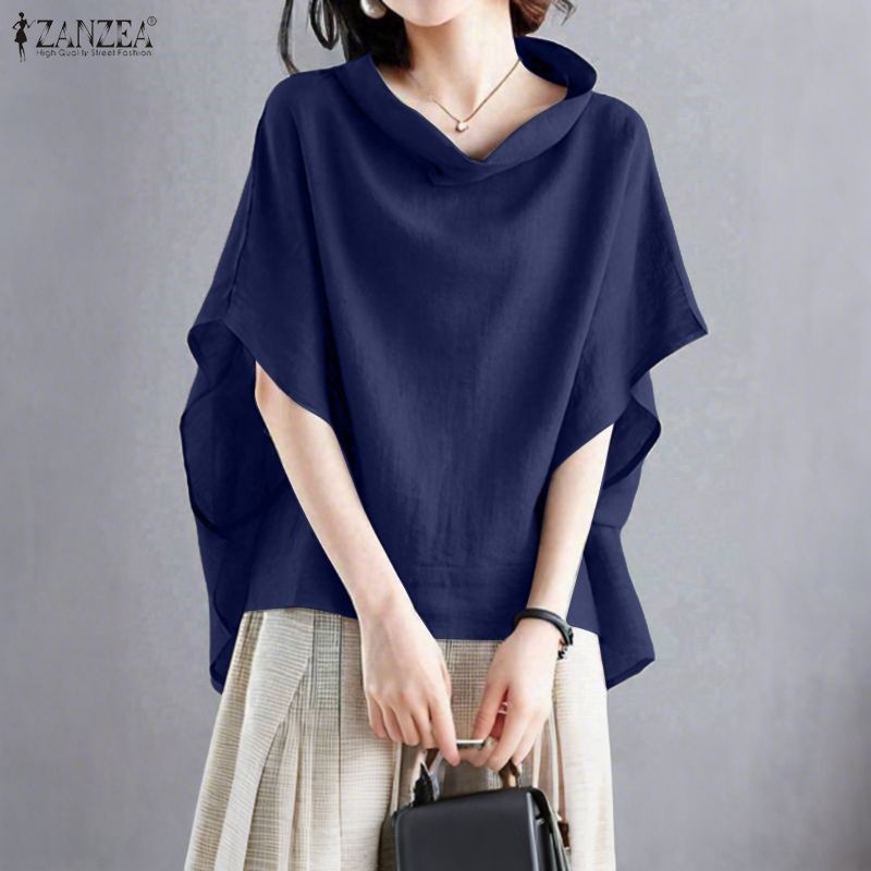 ZANZEA Celmia สไตล์เกาหลีสำหรับผู้หญิง เอлегานต์.swing-collar แขน3/4 ทรงคลายหลวม — صورة 4