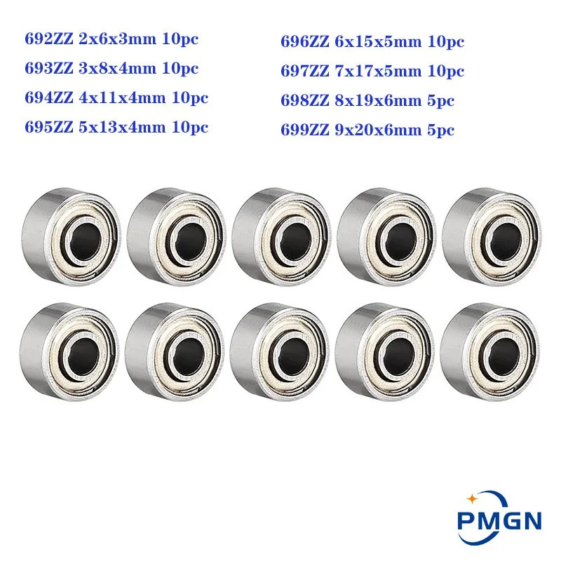 5-10 ชิ้น 692ZZ 693ZZ 694ZZ 695ZZ 696ZZ 697ZZ 698ZZ 699ZZ มินิโลหะปิดผนึก Miniature Bearing Ball แบร