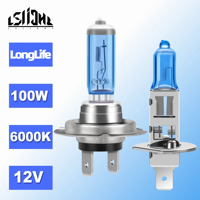 LSlight2x H7 H4 H1 H11 HB3 9005 HB4 9006 ไฟหน้าฮาโลเจน 100W รถโคมไฟ 5202 880 9145 9007 H13 Hi/Lo 600