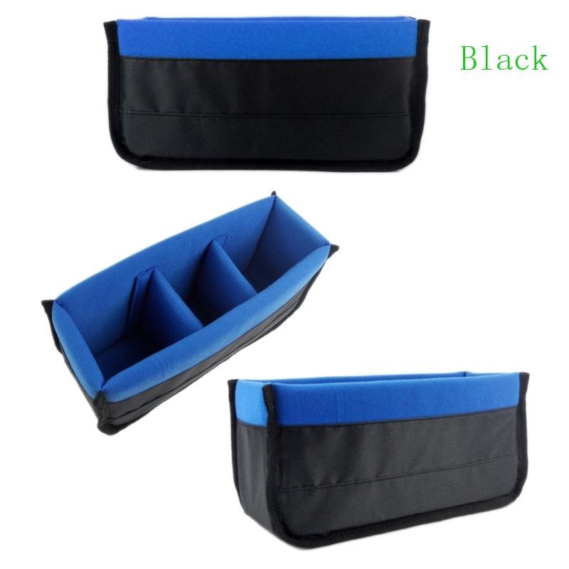 BLACK DSLR SLR Camera Insert Organizer Case พร้อมภายในปรับได้สําหรับขนาดกล้องต่างๆ