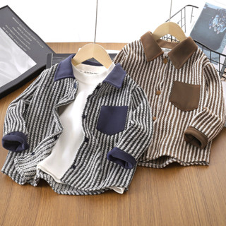 ​เสื้อสเวตเตอร์ถักแขนยาวลายทางเด็กชายฤดูใบไม้ผลิฤดูใบไม้ร่วง…