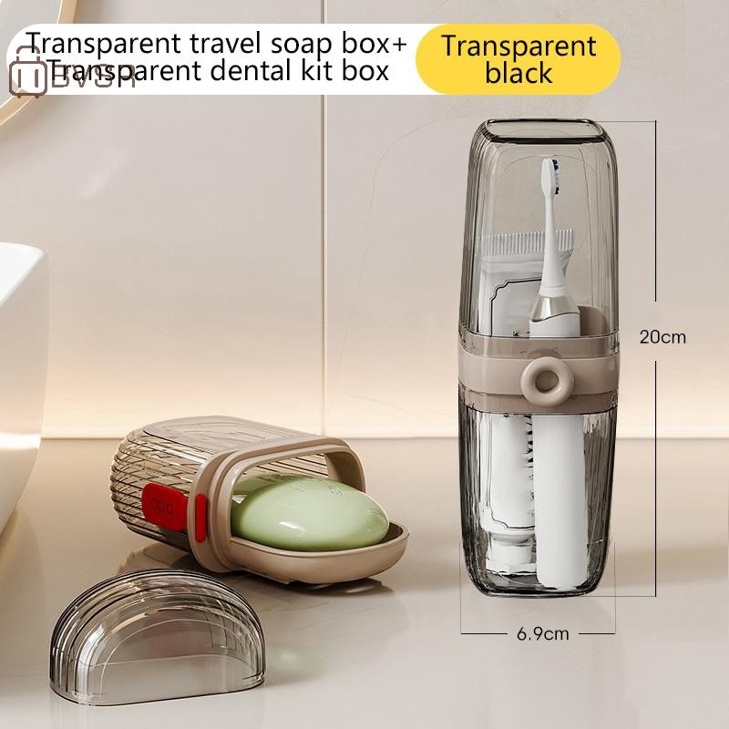บีวีเอสอาร์ 1เซ็ตแบบพกพาสบู่พลาสติกกรณีแปรงสีฟันกล่องเก็บสําหรับภาชนะเดินทางจานถาดแป้งชุดอุปกรณ์การเดินทาง ไทย - รูปที่ 2