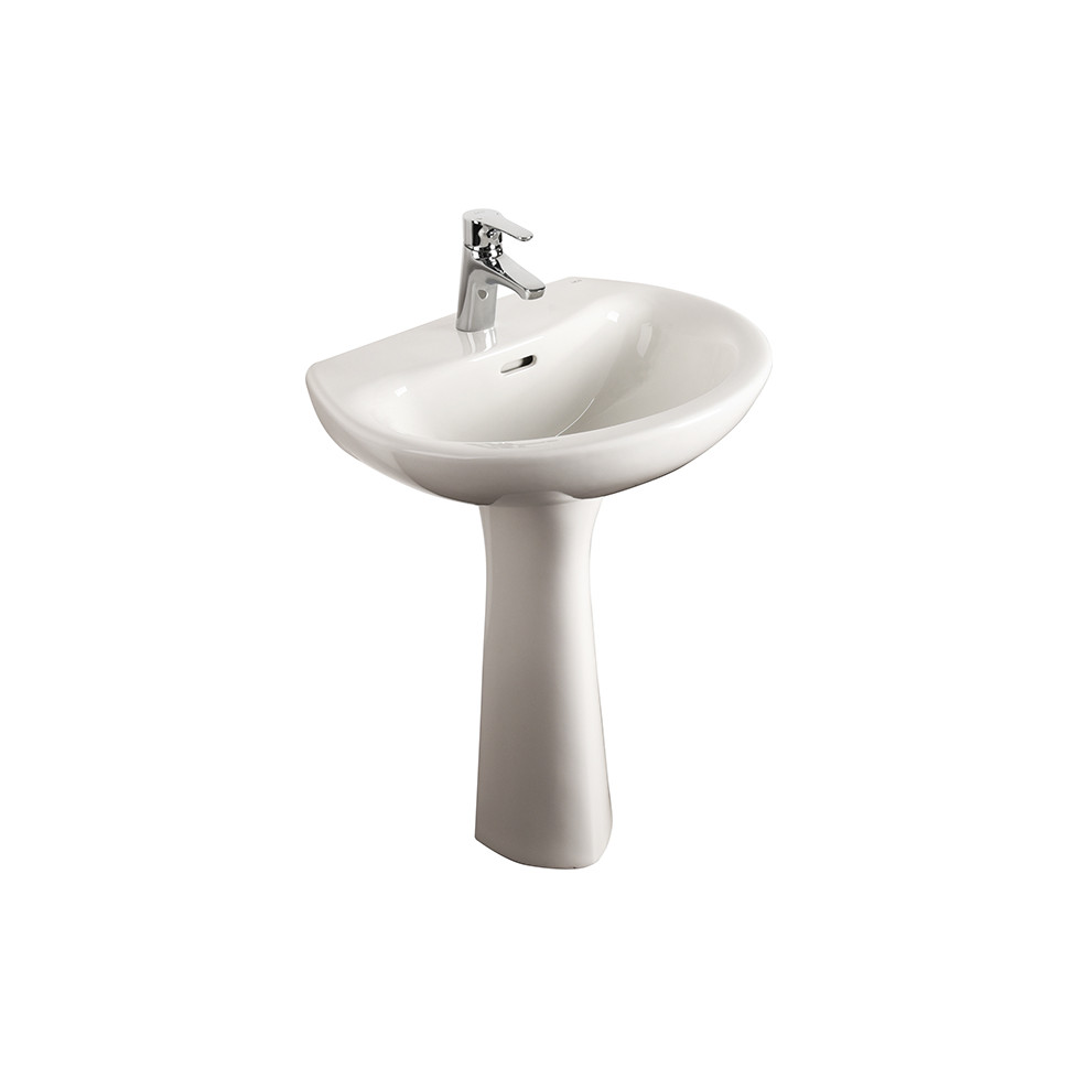 HCG Hecheng สุขภัณฑ์อ่างล้างหน้าแนวตั้ง LF330S คอลัมน์อ่างล้างหน้าเซรามิคหลุมเดียวอ่างล้างจานของแท้ผ