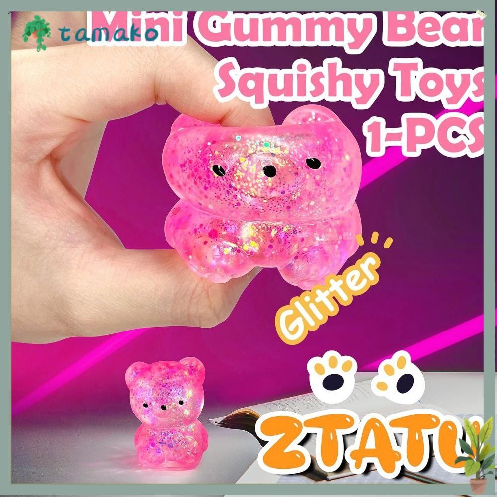 TAMAKO Bear Squishy Fidget Toys, Cute Gummy Bear Sugar Stress Ball Sensory Toys, Hot Funny Soft Squi