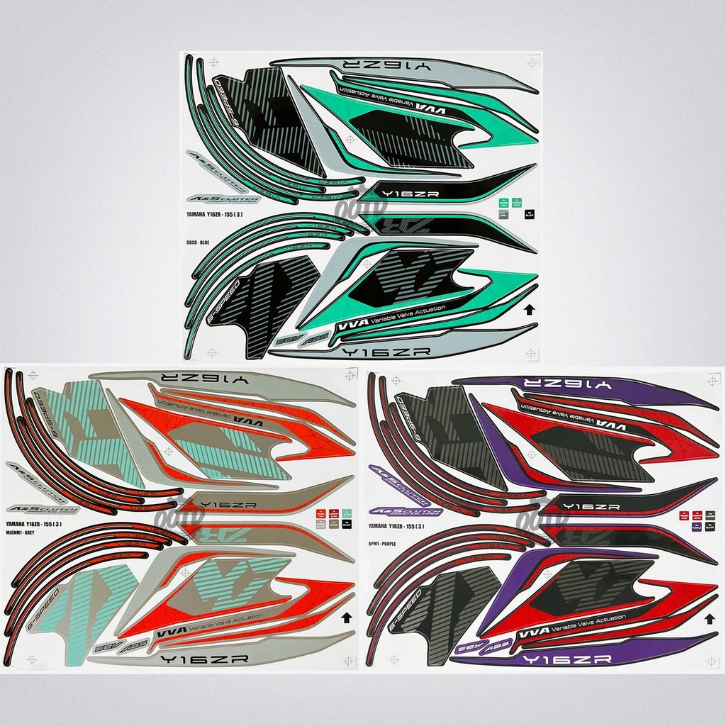 Yamaha Y16zr 155 (3) V1 V2 New Edition 2024 Motor Stiker Body Cover Sticker Stripe Automotive Motorc