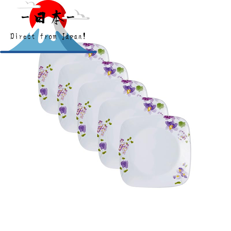 [Direct from Japan]
Corelle Medium Plate Violet Mist Square Medium Plate Square J2211-VM Set of 5 CP
