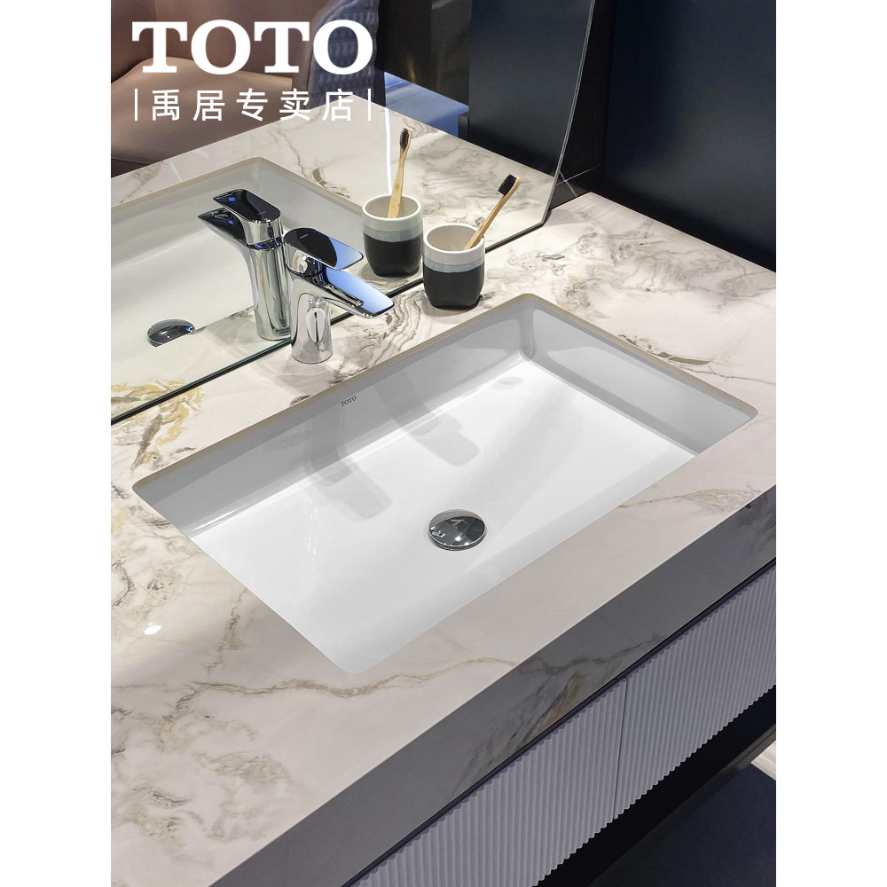 TOTO ภายใต้เคาน์เตอร์ LW1516B/1515B อ่างล้างหน้าทรงสี่เหลี่ยมความจุขนาดใหญ่อ่างล้างหน้าแบบฝัง (07)