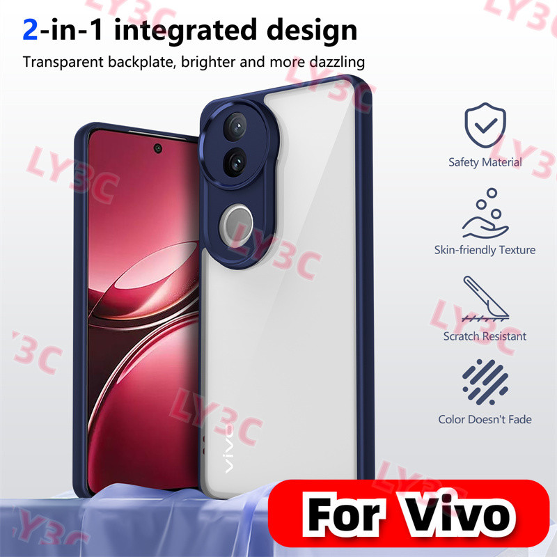 COD สําหรับ Vivo V50 5G V2427 กรณีชุบกันชนกันกระแทก Clear ฝาหลัง Hard Matte เคสโทรศัพท์สําหรับ Vivo 