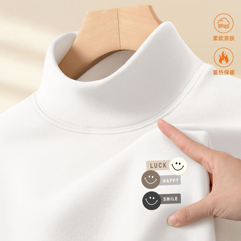 เสื้อยืดแขนยาวผู้ชายสไตล์เกาหลี คอลูก.Pod สูง มีการพิมพ์ลาย