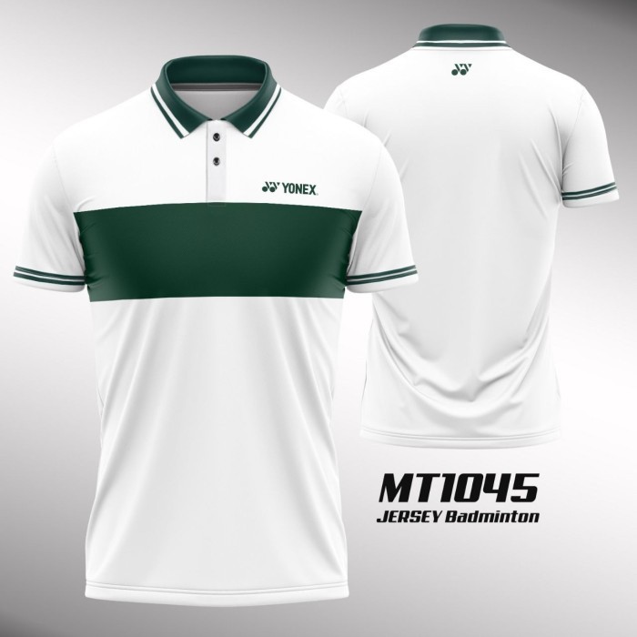 เสื้อแบดมินตันคอปกปุ่มพิมพ์เต็ม MT1045 VMP