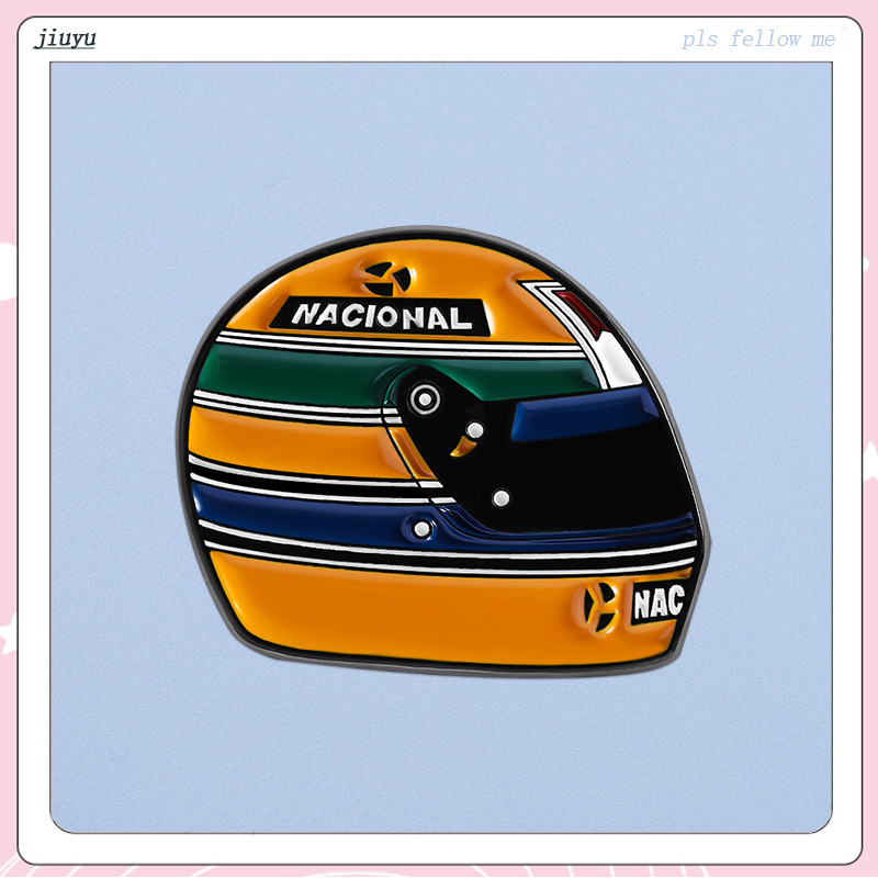 Aryton Senna หมวกกันน็อค Hard Enamel Pin Racing หมวกกันน็อค Badge เข็มกลัดเสื้อผ้ากระเป๋าเป้สะพายหลั