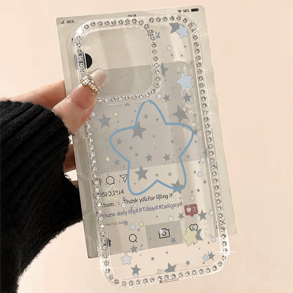 เคสโทรศัพท์มือถือ For iPhone 11 17 13 Pro Max Case For iPhone 16 14 13 15 12 pro max Air สร้อยข้อมือเพชรเต็มเส้น แวววาว