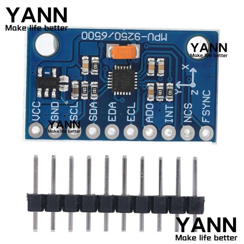 YANN เซ็นเซอร์ 9 แกน, 3-5V MPU-9250 GY‐9250 Gyroscope โมดูลเซ็นเซอร์ 9 แกน 16 บิตเซ็นเซอร์เร่งแสงโคร