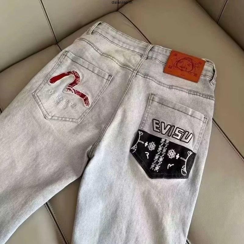 Evisu1209 New Style All-Match ปักกางเกงยีนส์ Letter Casual