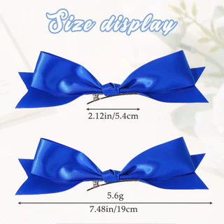 2pcs กิ๊บติดผมและโบว์ ขนาด 7.8 นิ้ว สำหรับผู้หญิงและเด็กหญิง พร้อมหางม้าและเครื่องประดับผม