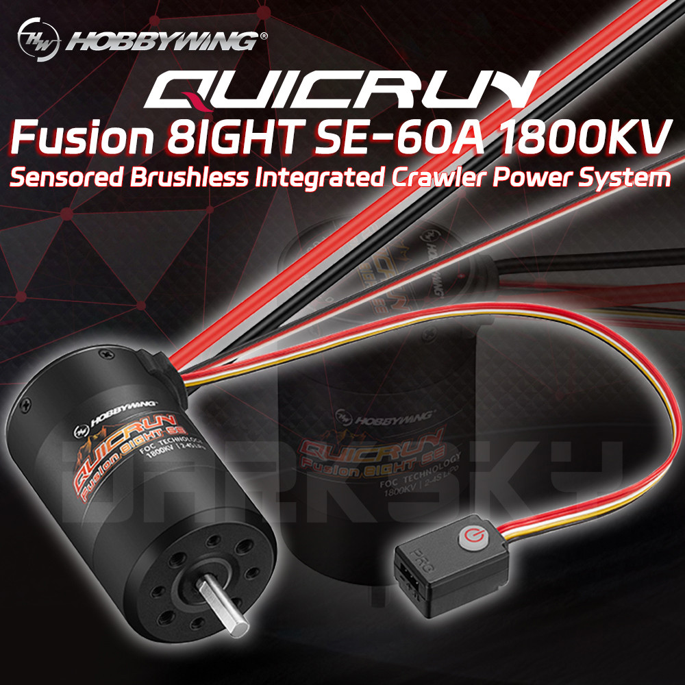 HOBBYWING QUICRUN Fusion 8IGHT SE 2-IN-1 60A 1800KV Brushless Sensored มอเตอร์ ESC แบบบูรณาการสําหรับ 1/8 RC รถ Crawler ระบบ