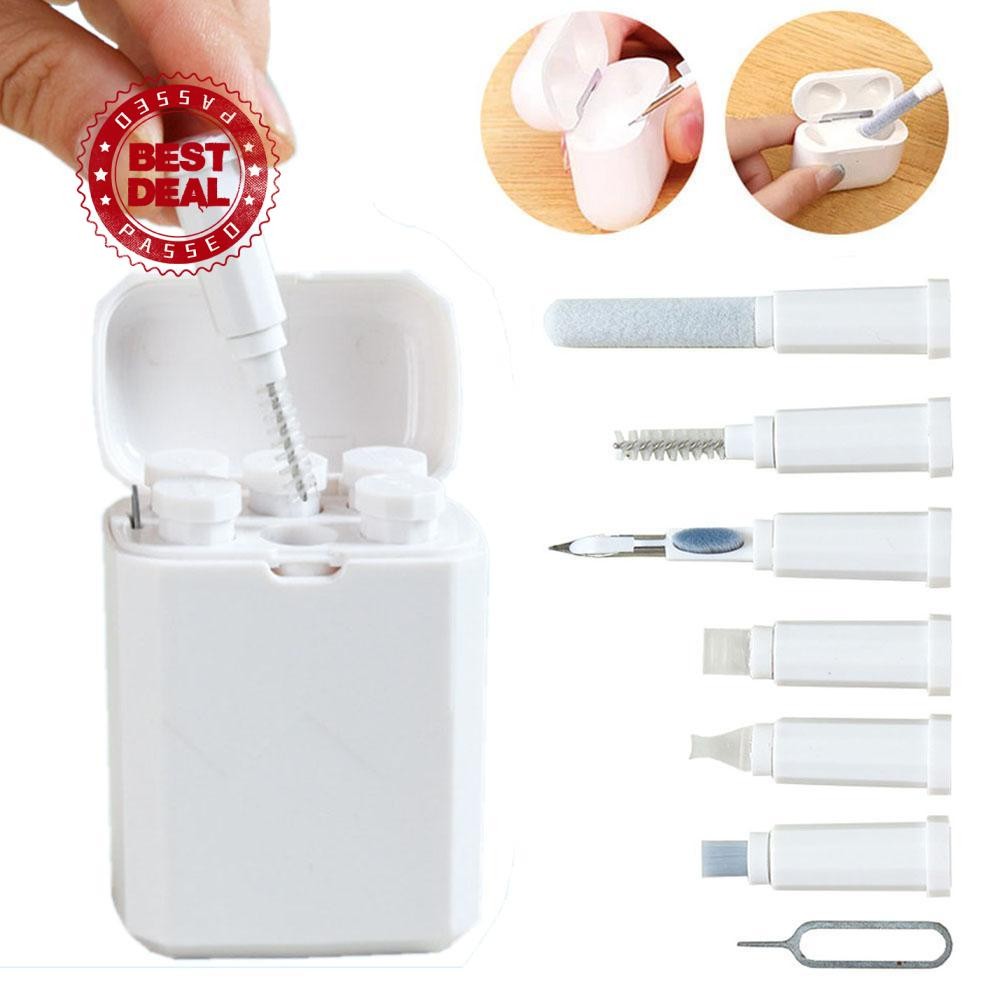 ชุดทําความสะอาดอุปกรณ์อิเล็กทรอนิกส์ 7-in-1, แปรงกําจัดฝุ่นหลายเครื่องมือแบบพกพาสําหรับบลูทูธ Q9j0