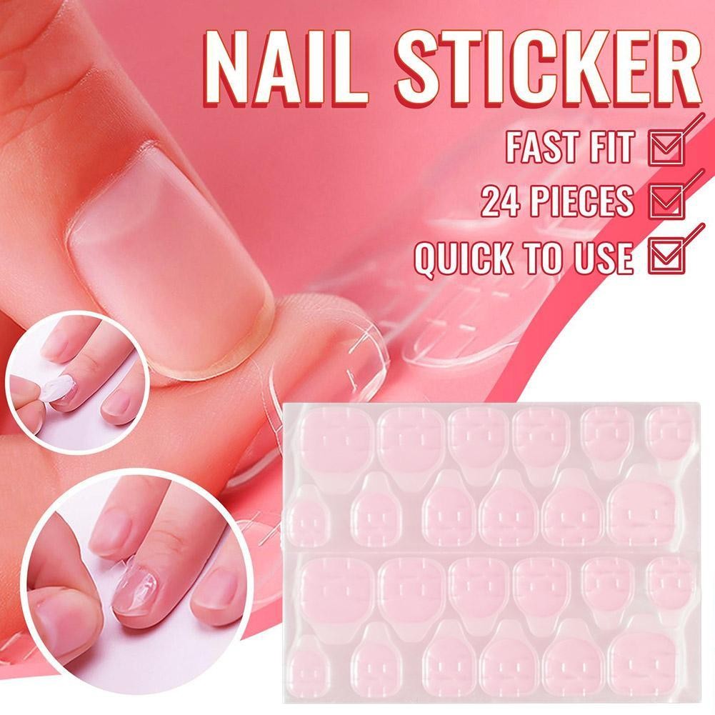 Double Side Jelly Nail กาวกาวสติกเกอร์เทปกันน้ําสําหรับเล็บมือเล็บปลอมเคล็ดลับ Toe V2o5