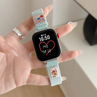 หัวเข็มขัดแม่เหล็กสายหมีน้อยสําหรับนาฬิกา Huawei Fit 5 / Fit 5 Pro / Fit 4 / 4 Pro / 3 สร้อยข้อมือยางยืดแบบปรับได้สําหรับ Huawei Watch 2 / / ใหม่เปลี่ยนสายรัดข้อมือ