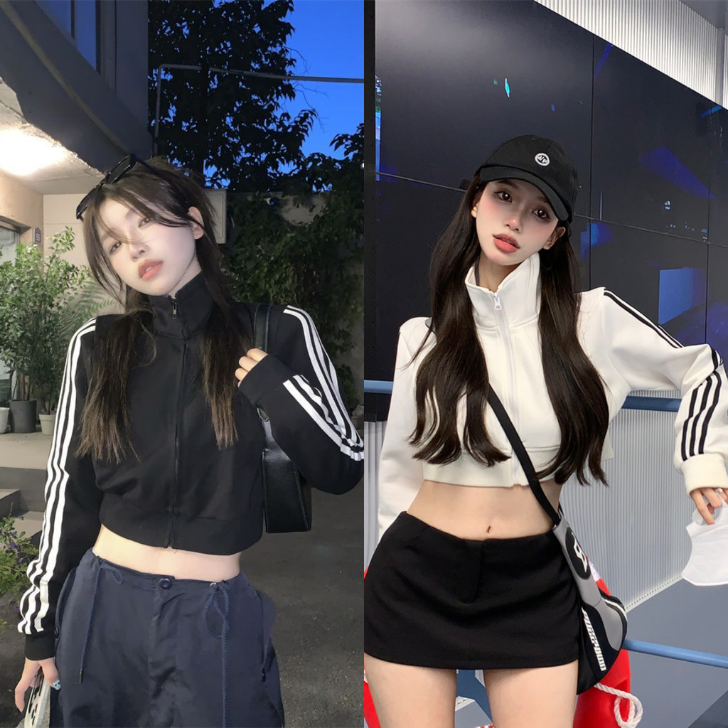 Bella Shop เสื้อโค้ทสั้นสไตล์สตรีทสุดเท่แขนยาวผู้หญิง