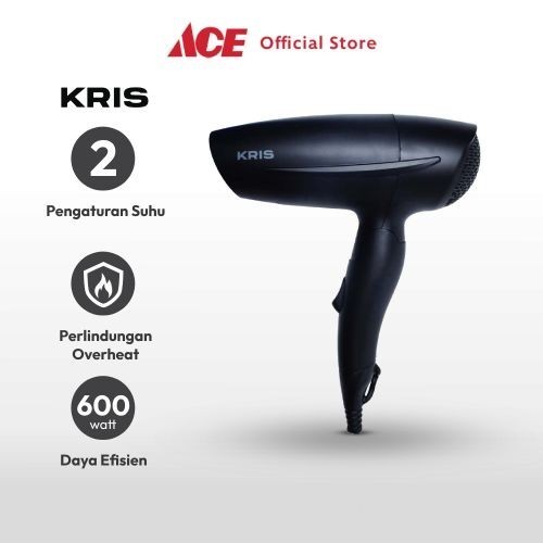 Ace - Kris Hair Dryer Travel 600 Watt - สีดํา