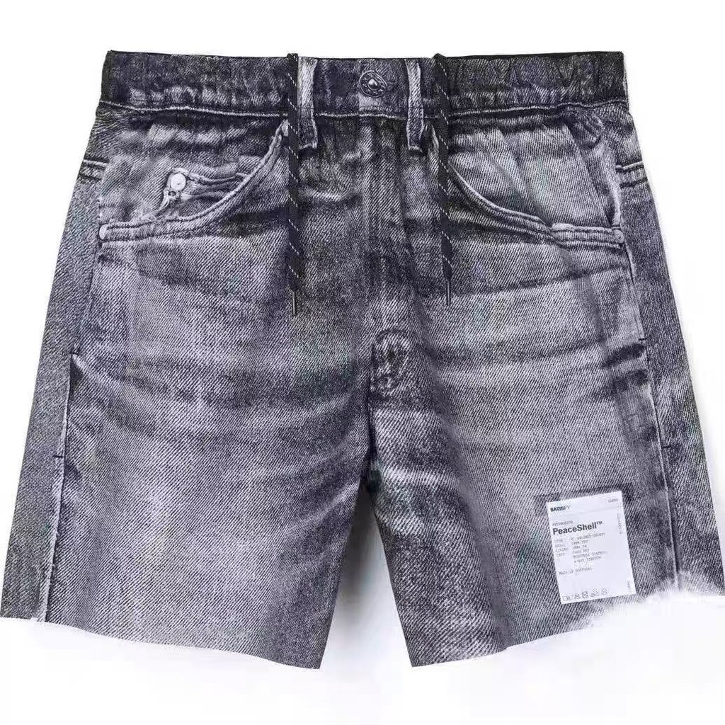 satisfyrunning  PeaceShell Unlined Shorts ประทับตรากางเกงขาสั้นสีดํา