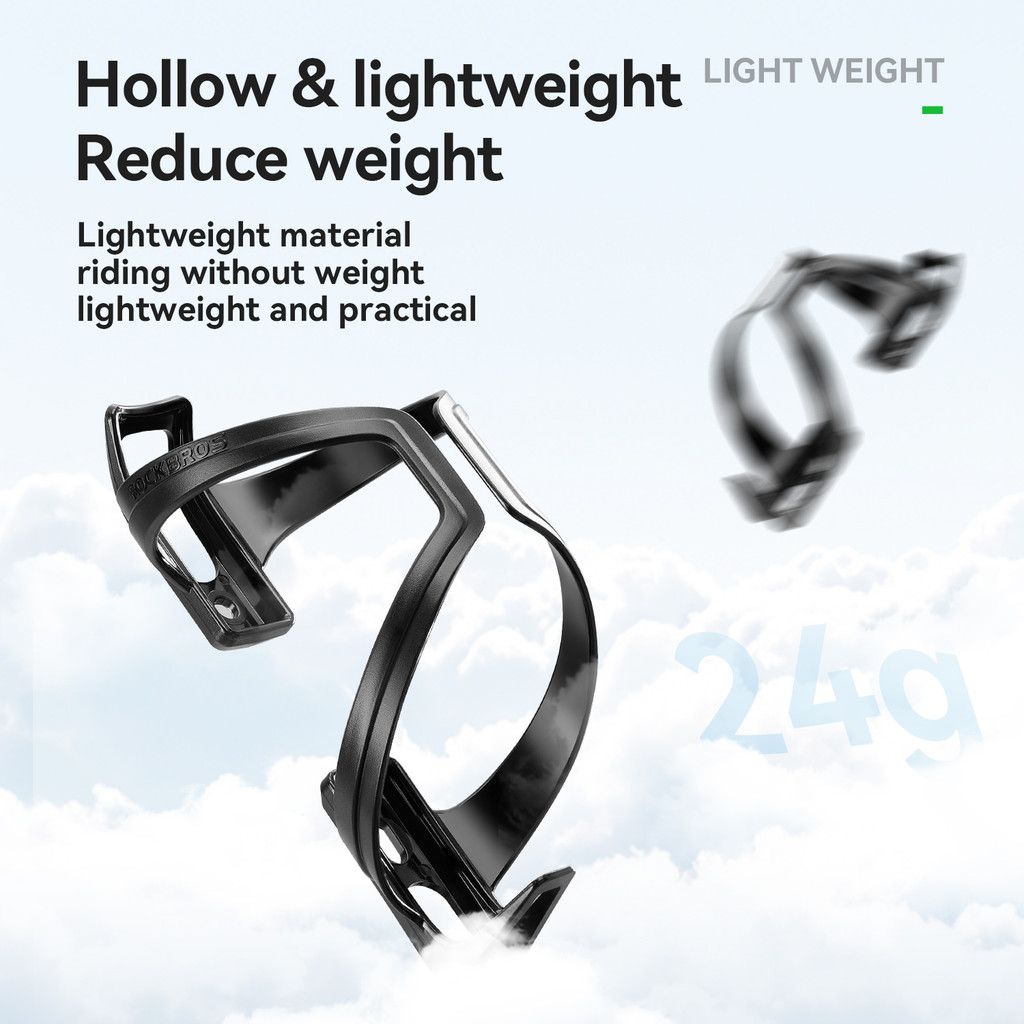 กรงขวดน้ำจักรยาน ร็อคโบรส์ พีซี น้ำหนักเบา ทนทาน เหมาะกับจักรยานหลากหลายประเภท - รูปที่ 4