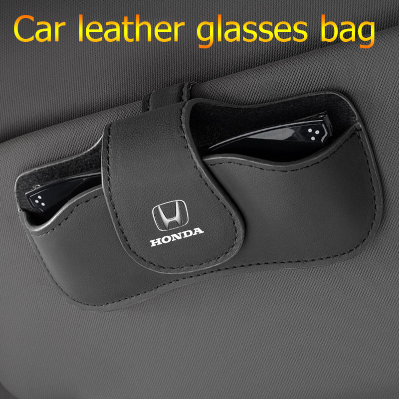ที่ใส่แว่นตาบังแดดรถยนต์หนังทนต่อการสึกหรอกระเป๋าเก็บแว่นกันแดดเหมาะสําหรับ Honda Civic Fk7 Fit Fk2 