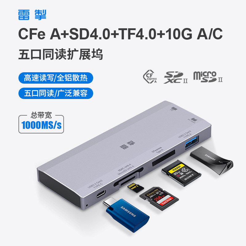 เครื่องอ่านการ์ด Lego CFa SD4.0+TF4.0+CFexpress A เหมาะสําหรับ Sony A7M4/A7R5/A7S3