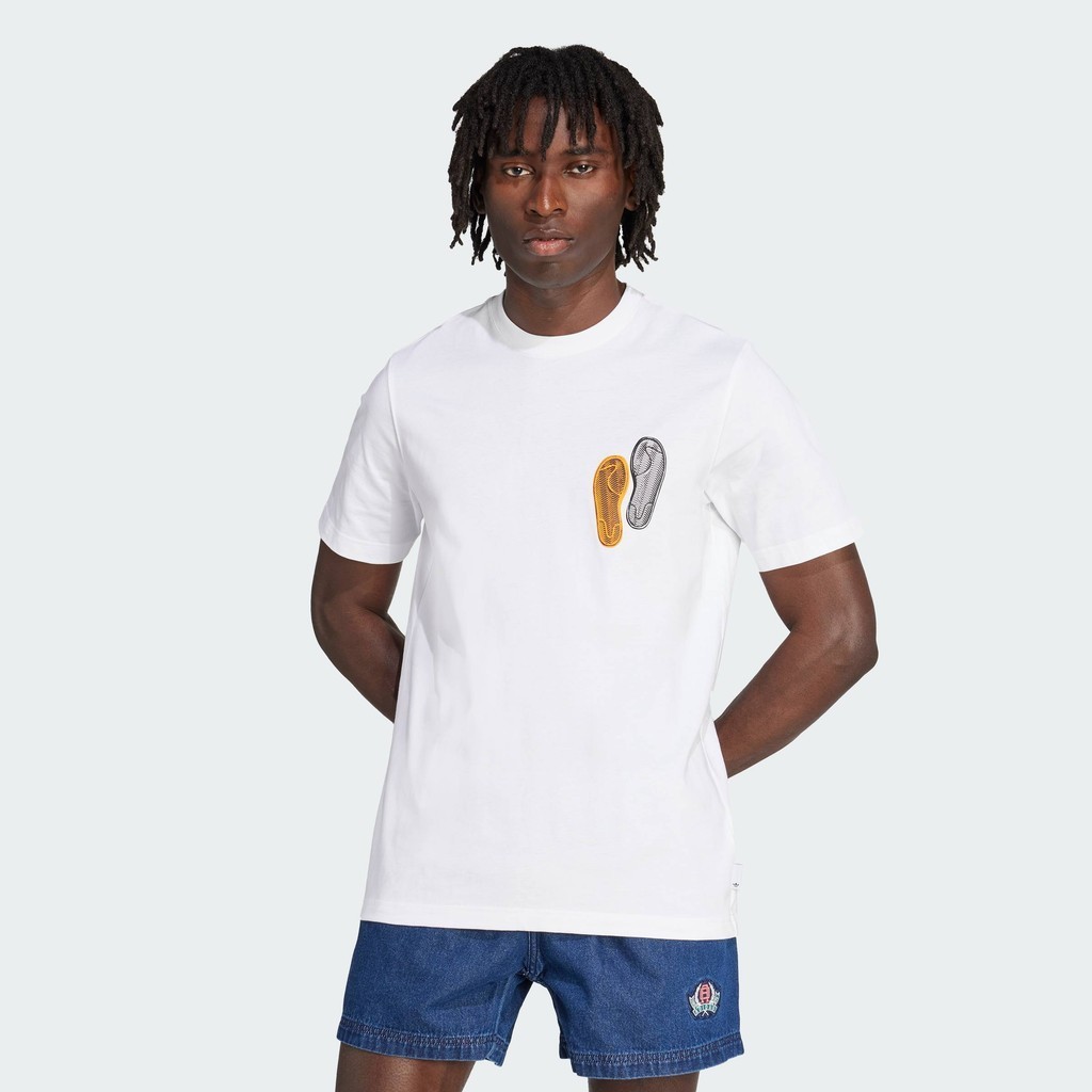 adidas ไลฟ์สไตล์ เสื้อยืดทรงหลวม Trefoil Series ผู้ชาย สีขาว JW2966