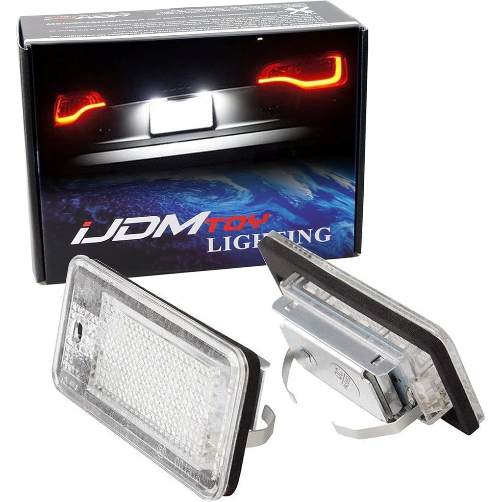 IJDMTOY OEM-Fit 3W ชุดไฟป้ายทะเบียน LED เต็มรูปแบบเข้ากันได้กับ Audi A3 S3 A4 S4 A5 S5 A6 S6 A8 S8 Q