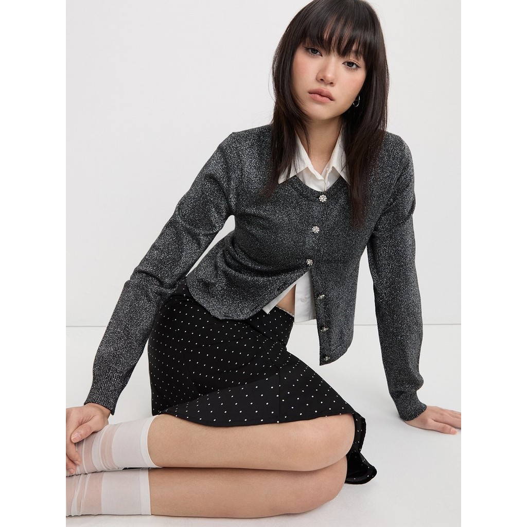 [Pomelo] เสื้อคาร์ดิแกนแต่งกลิตเตอร์ / Glitter Cardigan