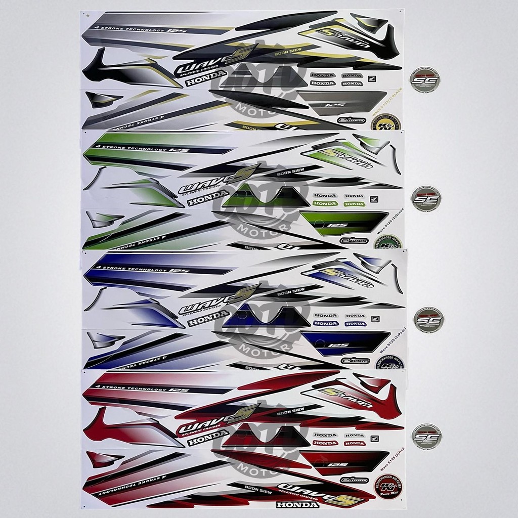 Honda Wave 125 S (2) Motor Stiker Body Cover Sticker Stripe Automotive Motorcycle
