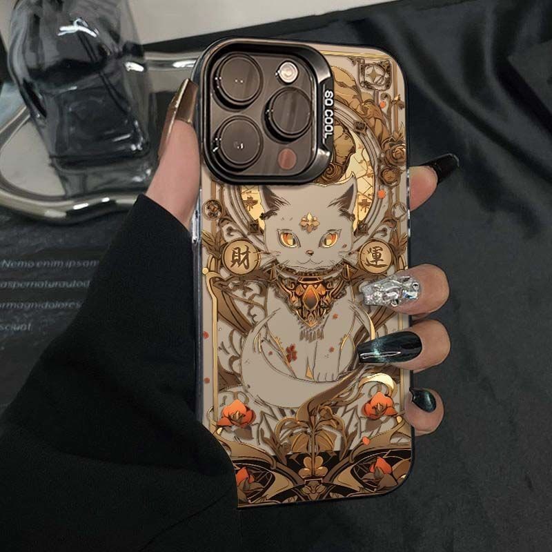 King Cat เหมาะสําหรับ iPhone17promax สีสันสีเงิน 17pro เคสป้องกันกันกระแทก 17air ใหม่