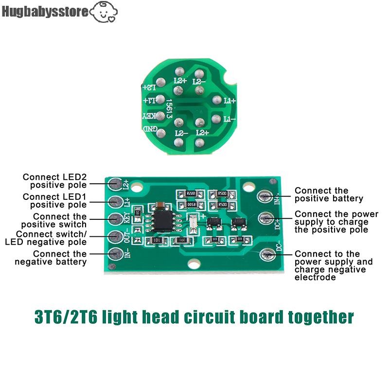 HZ-8813 T6/U2/L2 วงจรควบคุมแสงไฟฉาย_driver board_มี 3 โหมดการทำงานและเกียร์ไฟฟ้าใหม่