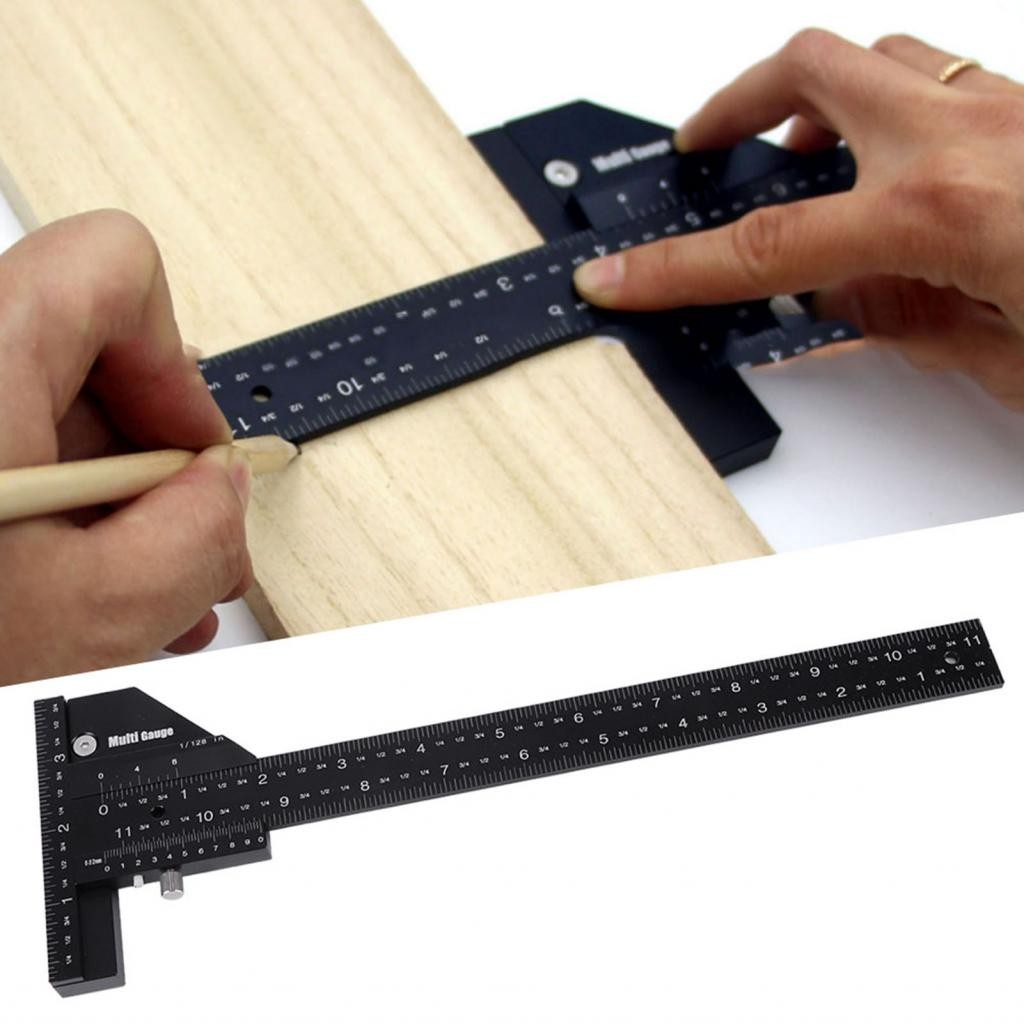 เครื่องมืองานไม้ DIY วัดไม้บรรทัด Scribing T-Rurler กล่องเครื่องมือสําหรับ Workshop
