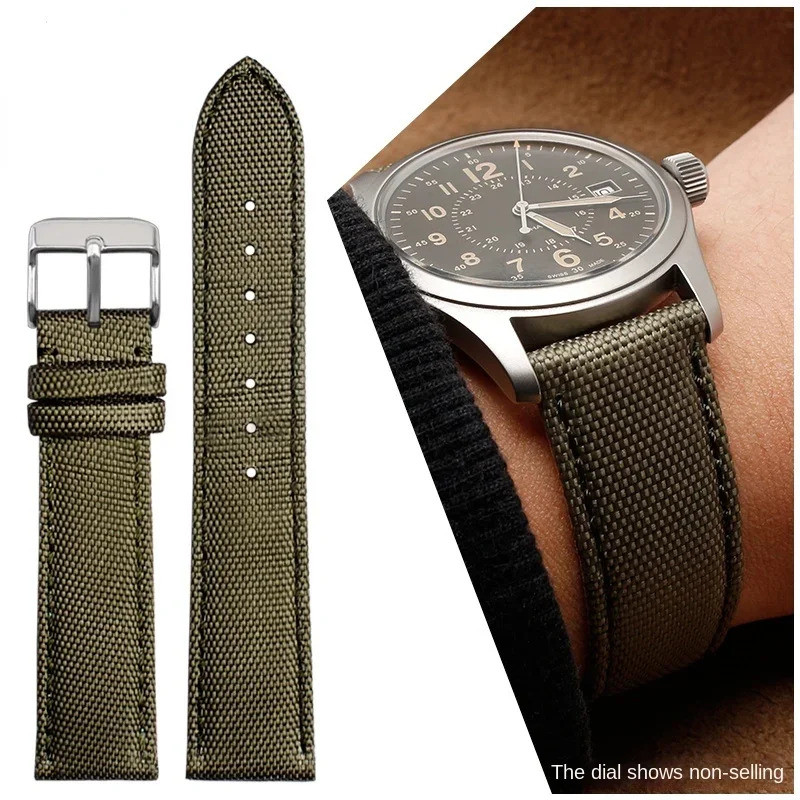 สายนาฬิกาผ้าใบสําหรับ Hamilton กีฬากลางแจ้ง Khaki Field Series H682010 ชม.706150 อุปกรณ์เสริมสายนาฬิ