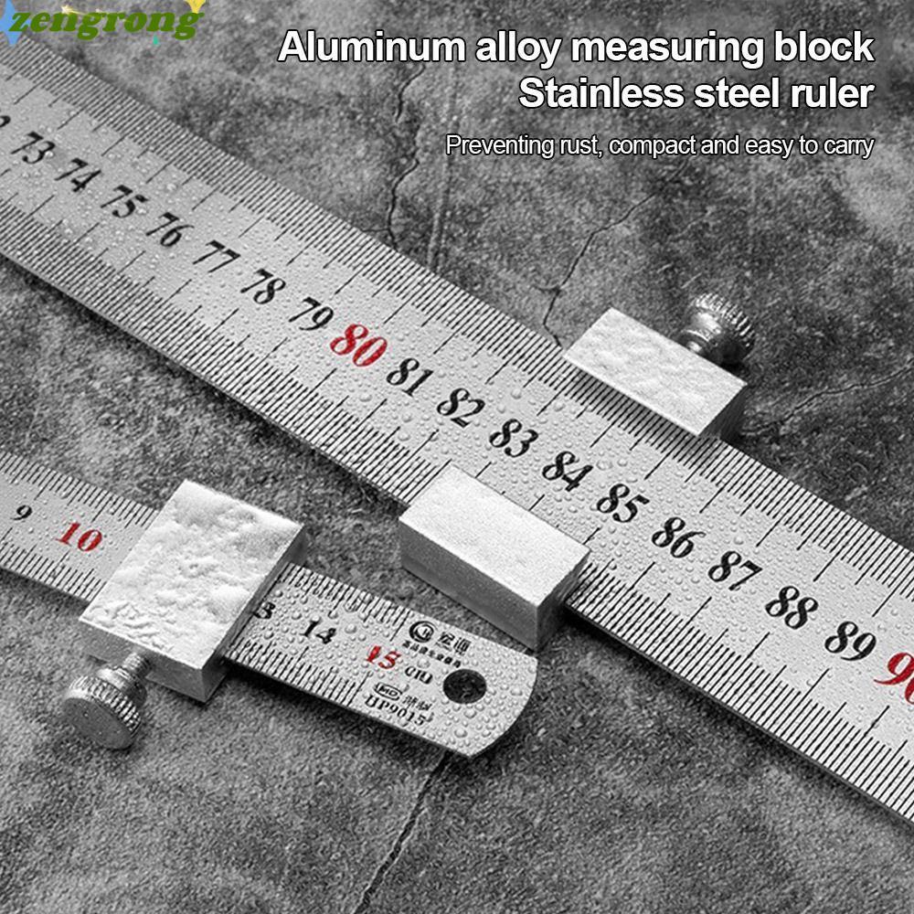 ZENGRONG ไม้บรรทัด Scribing โลหะที่ถูกต้องตําแหน่งเครื่องหมายการวัดที่แม่นยํา Multi-Function Scale ไม้บรรทัดเหล็กสไลด์หยุดทํางานช่างไม้