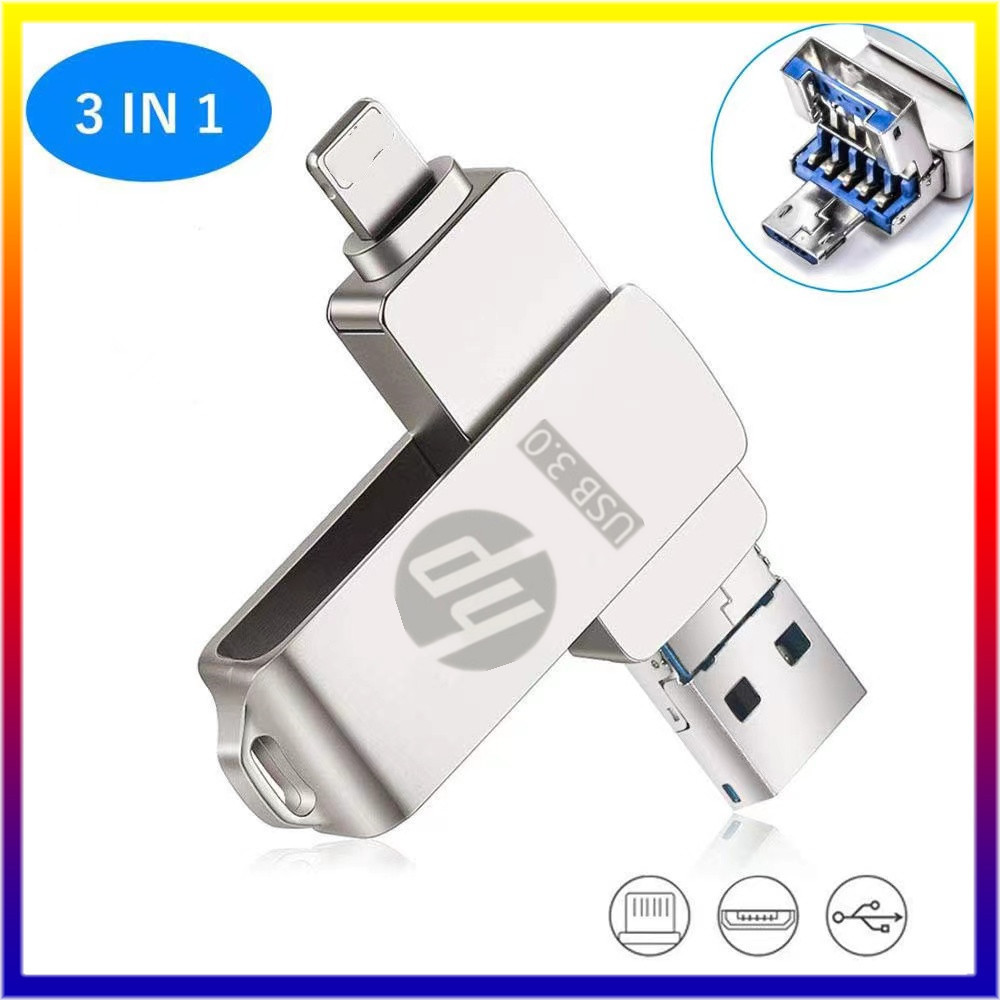 The JBK Shop 789 Hp แฟลชไดรฟ์ USB 1TB 3 in 1 Otg Pendrive สําหรับ iPhone อุปกรณ์จัดเก็บข้อมูลภายนอก
