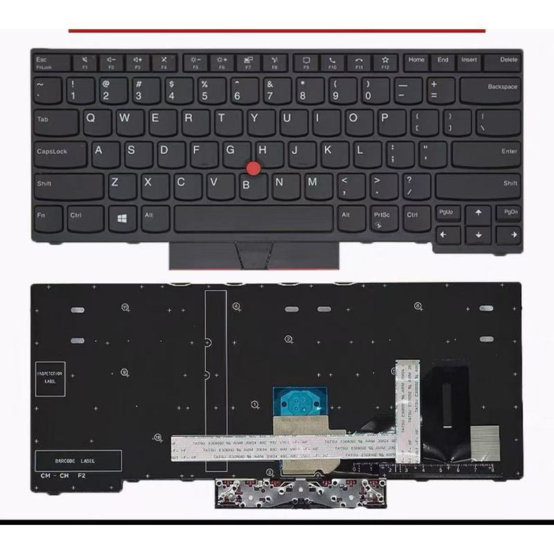 แป้นพิมพ์แล็ปท็อป Lenovo Thinkpad T490 T495 T480S พร้อมกรอบสีดําและก้านไม่มีไฟแบ็คไลท์