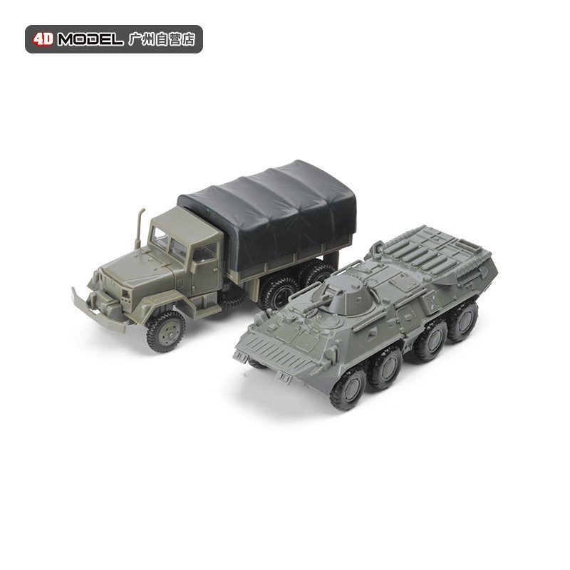 ของแท้ 4D ประกอบ 1/72 US Army M35 รถบรรทุก BTR-80 รถหุ้มเกราะรุ่น 2 จําลองทหารของเล่นเครื่องประดับ S