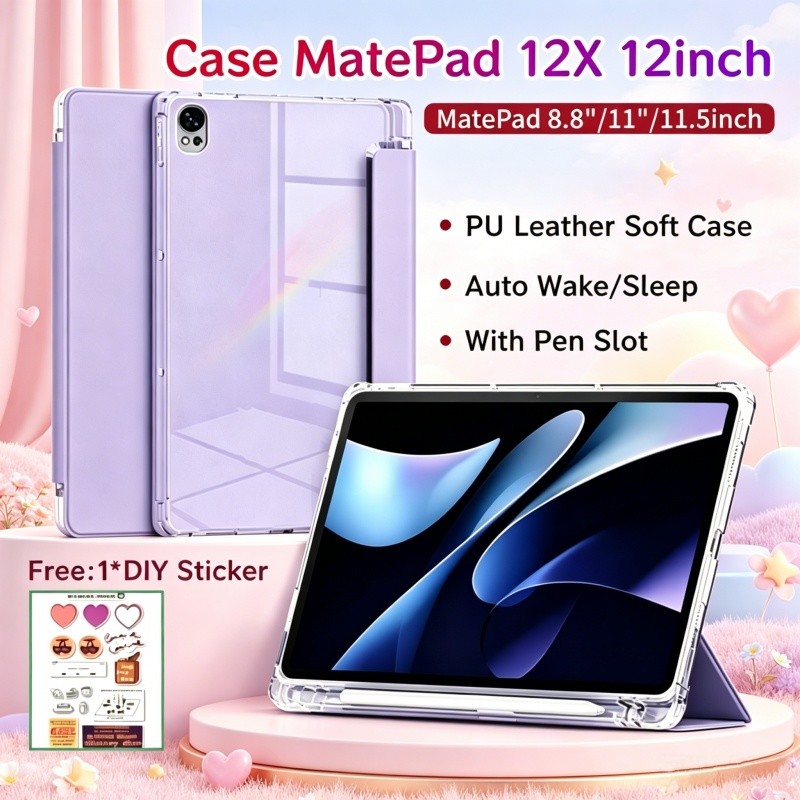 เคส Huawei MatePad 12X 12 นิ้วพร้อมช่องเสียบปากกาเคสแม่เหล็ก MatePad 11.5 PaperMatte Cover ด้านหลังโ
