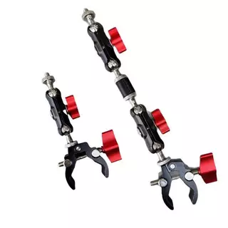 Hot กล้องโลหะ Super Clamp 1 ชุด Double Ball Head Magic Arm ที่ยึดแบบยืดหยุ่นแบบปรับได้สําหรับการถ่ายภาพจอภาพ