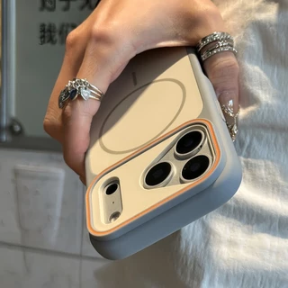 สีปิดกั้น Frosted Magnetic Case Soft edge สําหรับ iPhone 11 12 13 14 15 16 17 Pro Max กรณี 14/15/16 PLUS ล้อมรอบอย่างเต็มที่ Anti-fall กันกระแทกปกหลังปลอก