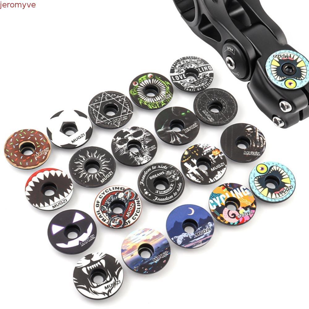 JEROMY ฝาครอบชามจักรยาน, ฝาครอบก้านพร้อมสกรู จักรยาน Stem Top Cap, Easy Assembly 28.6 มม.1 1/8 " Cool สีสันส้อมหลอดชุดหูฟังหมวกขี่จักรยานอะไหล่