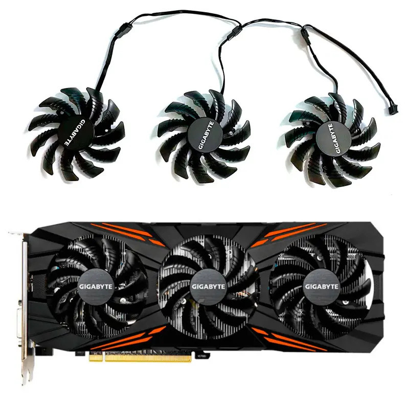 * ใหม่สําหรับ GIGABYTE GeForce P104-100 GTX1060 1070 1070ti 1080 1080ti G1 GAMING กราฟิกการ์ดพัดลม T128010เป็น-