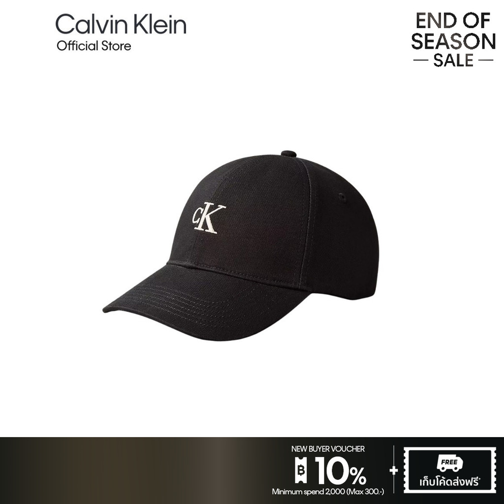 CALVIN KLEIN หมวกแก๊ป CK Monogram Embroidery Baseball Cap รุ่น 4G5002G UB1 - สีดำ